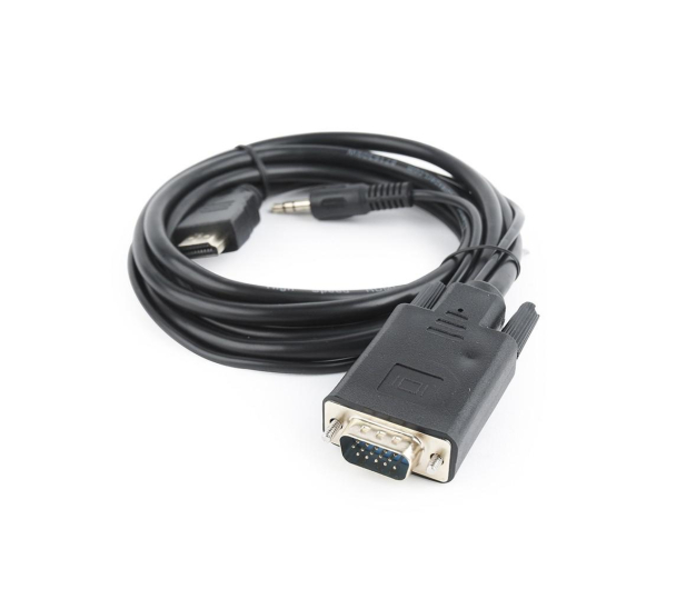 GEMBIRD Adapter GEMBIRD A-HDMI-VGA-03-6 (HDMI M - D-Sub (VGA), Jack stereo 3,5 mm M; 1,8m; kolor czarny) - 1351653 - zdjęcie